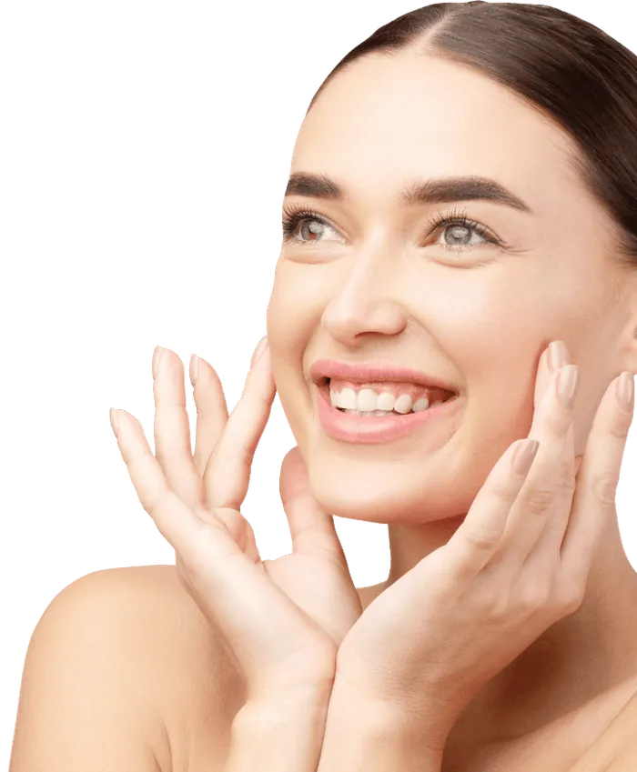 Smiling woman with radiant skin